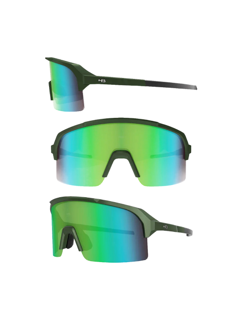 Óculos de Sol HB Edge esportivo Matte Metallic Green Chromen - Solar - TAM 160 mm